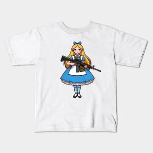 Tactical Wonderland Odyssey Tee: A Unique Twist on Alice's Journey Kids T-Shirt